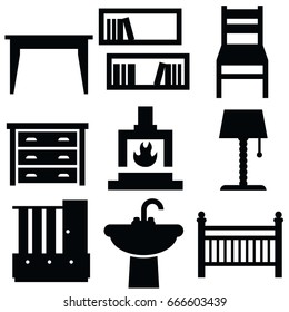furniture vector icon set
