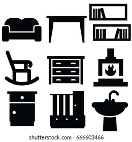 furniture vector icon set