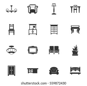 furniture vector icons for user interface design