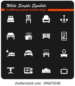 furniture vector icons for user interface design