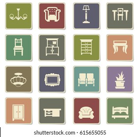 furniture vector icons for user interface design