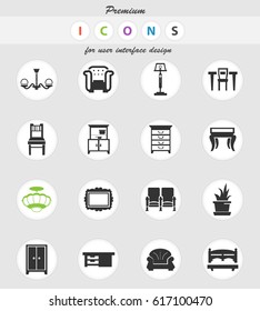 furniture vector icons for user interface design