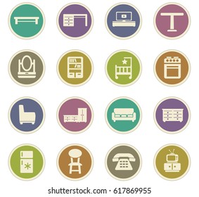 furniture vector icons for user interface design