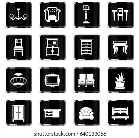 furniture vector icons for user interface design