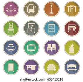 furniture vector icons for user interface design
