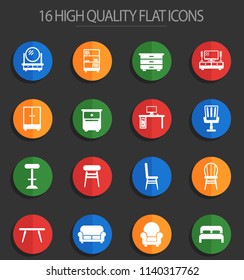 furniture vector icons for web and user interface design