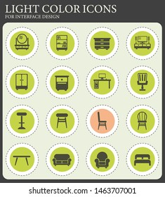furniture vector icons for web and user interface design