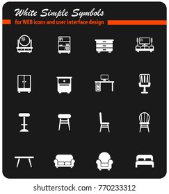 furniture vector icons for web and user interface design