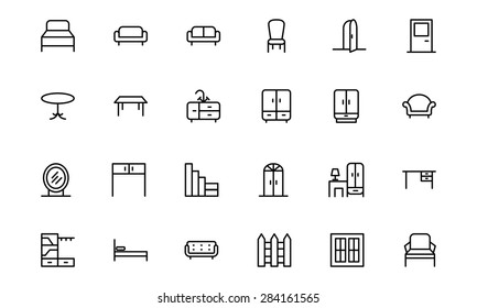 Furniture Vector Line Icons 1