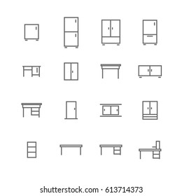 Furniture Vector Line Icons
