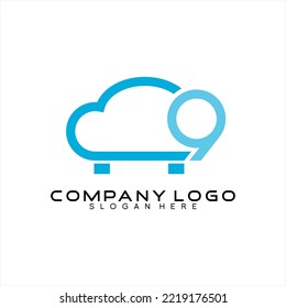 Furniture vector logo design with cloud concept.
