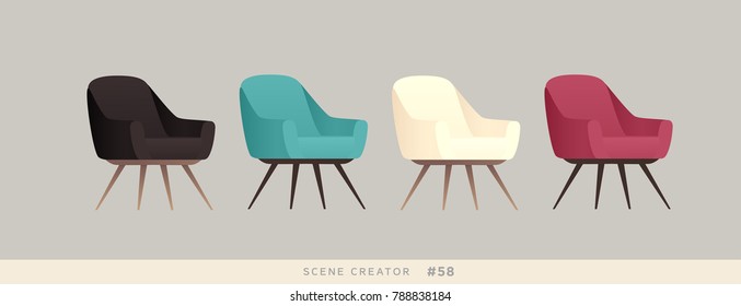 Furniture vector objects set