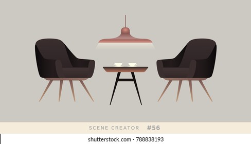Furniture vector objects set