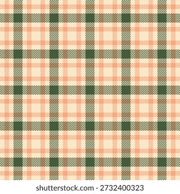Furniture vector pattern seamless, designer background textile plaid. Christmas ornament tartan fabric check texture in blanched almond and orange colors palette.