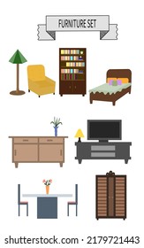 Furniture vector set isolated on white background. Furnishing concept graphic resources.