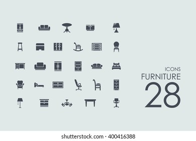 furniture vector set of modern simple icons