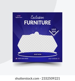 furniture vector social media post-ready template and promotional design 

