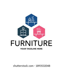 furniture vintage minimalist vector logo design illustration