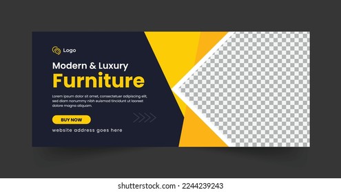 Furniture web banner and social media banner template