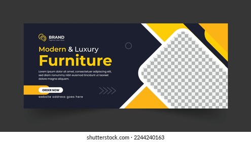 Furniture web banner and social media editable banner