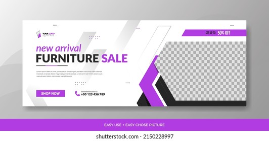 Furniture web banner template design vector 