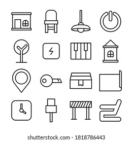 furniture and web icons line vector illustration