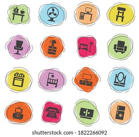 iconos web de muebles para el diseño de la interfaz de usuario