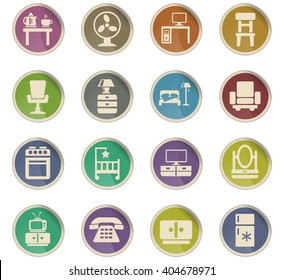 furniture web icons for user interface design