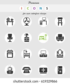 furniture web icons for user interface design