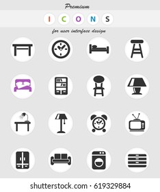 furniture web icons for user interface design
