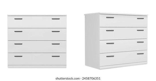 furniture white dresser cabinet vector illustration