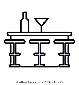 Furniture wood icon outline vector. Bar counter. Table food