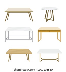 Furniture Wooden table isolated illustration on white background Vector