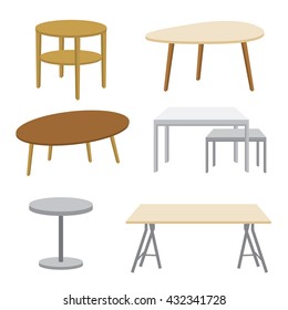 Furniture Wooden table isolated illustration on white background