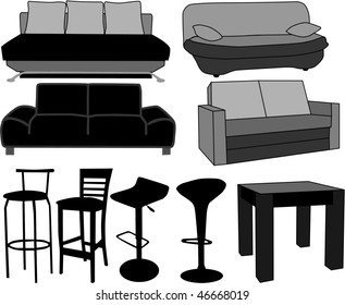 Furniture-home furnishings, working with vectors