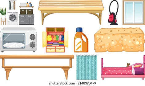 Furnitures and home appliances illustration