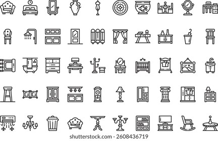 Furnitures icons High-Quality Vector Icons Collection with Editable Stroke. Ideal for Professional and Creative Projects
