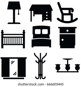 furnitures vector icons set