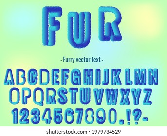 furry alphabet font, plushy text effect