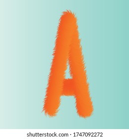 Furry alphabet Letter. Vector Illustration