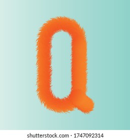 Furry alphabet Letter. Vector Illustration