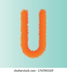 Furry alphabet Letter. Vector Illustration