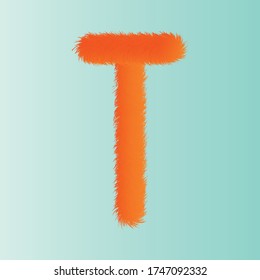Furry alphabet Letter. Vector Illustration