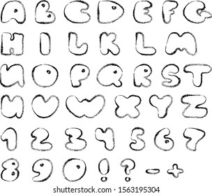Furry alphabet - letters, numbers set