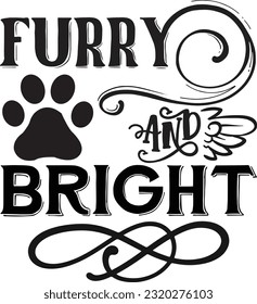 Furry And Bright svg, Dog Christmas svg design, pet Christmas svg file