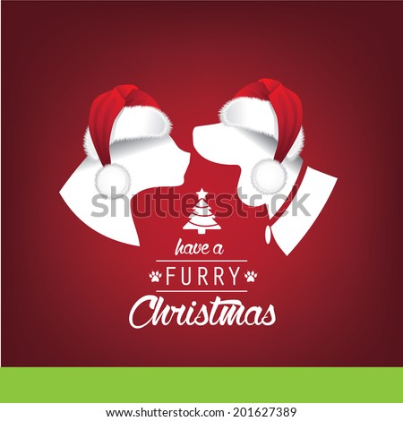 furry christmas santa hats greeting card design eps 10 vector grouped for easy editing - Christmas Furry furry christmas santa hats greeting card design eps 10 vector grouped for easy editing - Christmas Furry