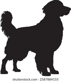 Furry Dog Silhouette - Elegant Dog Illustration for Prints
