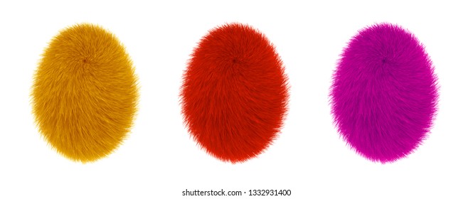 Furry easter eggs Vector illustration. - Vektor