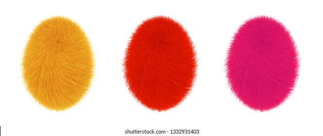 Furry easter eggs Vector illustration. - Vektor