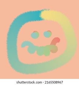 Furry faces pastel design with pink background vector illustration modern design.